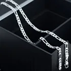 Chain Hainon Men Figaro Chain Color Silver Chain Necklace Wholesale 16-30inch Stock Brass Material