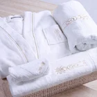 Bathrobe Towel Embroidered Bathrobe 50% Discount Beauty Salon Embroider Logo Women Bathrobe With Towel