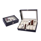 Finish Watch Custom Matt Lacquered Finish Wooden 10 Slots Wrist Watch Storage Box With Drawer