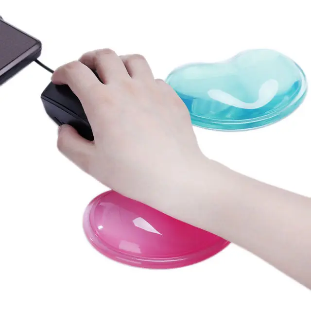 Silicone Gel Wrist Rest Cushion Heart-shaped Translucence Ergonomic Mouse Pad Cool Hand Pillow Mouse Mat Computer Accessories