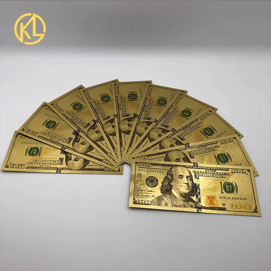 1PC Gold Foil US $10000 Dollar Banknote Bill Money Note Collection Crafts Gifts 