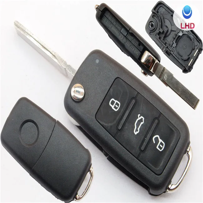 Car 4 Button Flip Remote Control Foldable Key Case Shell For VW Jetta Passat Hot 