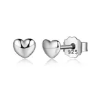 Rose Earrings Silver Earring New Trendy Small 925 Silver Stud Rose Gold Plated Hearts Shape Earrings