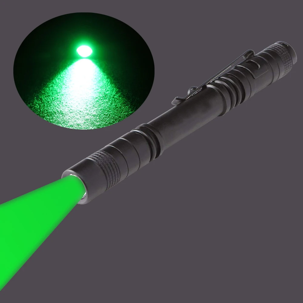 3w lápiz de luz verde LED linterna crecen hydroponic active Eye clip lámpara 