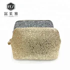 Make Bag Make Up Custom 2 Color Mini Make Up Pu Gold Glitter Cosmetic Bag For Ladies