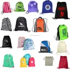 Promotional Bags Custom Cheap Promotional Waterproof 210d 420d Polyester Drawstring Bag With Mesh Pocket