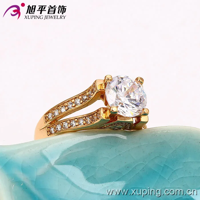 13301 Xuping fashion jewelry China wholesale 18k gold ring designs luxury glass rings charm jewelry for women