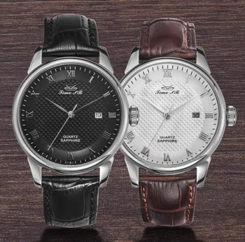 china watch factory supply couple leather watch with date