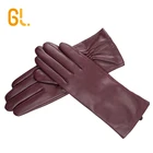 Genuine Sheep Leather BW102 Female Red Wine Color Genuine Sheep Gloves Leather Women For Fashion