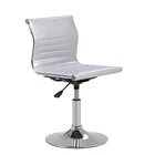 Gray Chair Chair Cheap Cheap Low Back Small Comfortable Ribbed Leather Armless Silver Gray Office Swivel Chair