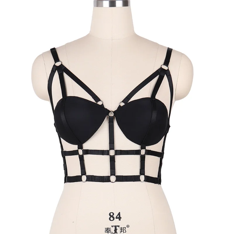 black harness bralet top