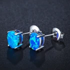Stud Earrings Earrings Wholesale Fashion 6mm Rose Gold Mini Opal Gemstone Stud Earrings