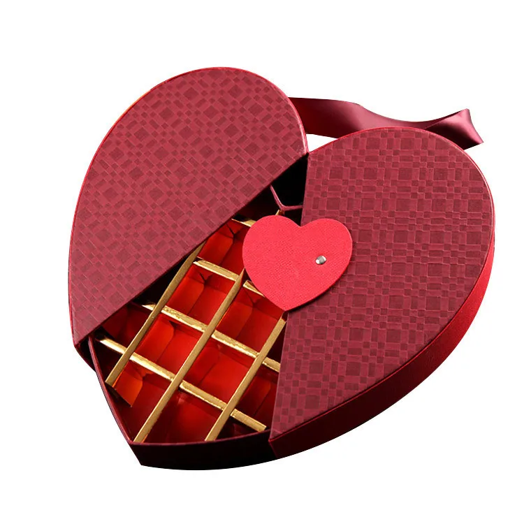 heart shape cardboard chocolate box gift packaging box slit