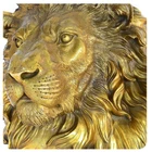 Lion Polished Casting Indoor Bronze Lion Head Sculpture Decoration Fountain On The Wall