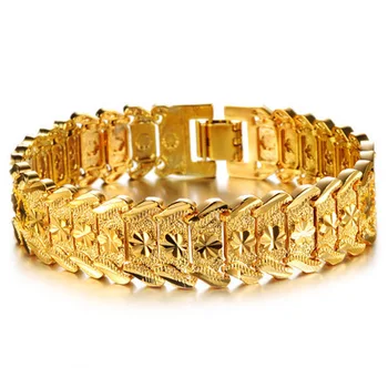 Gold Men Bracelet Cuban Bracelet Stainless Steel Dubai Gold Plated Luxury Designs Men Bracelet Bangle