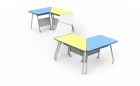 Furniture School School Table Collaborative Furniture Group Trapezoid Kids Folding School Student Study Table Ergonomic