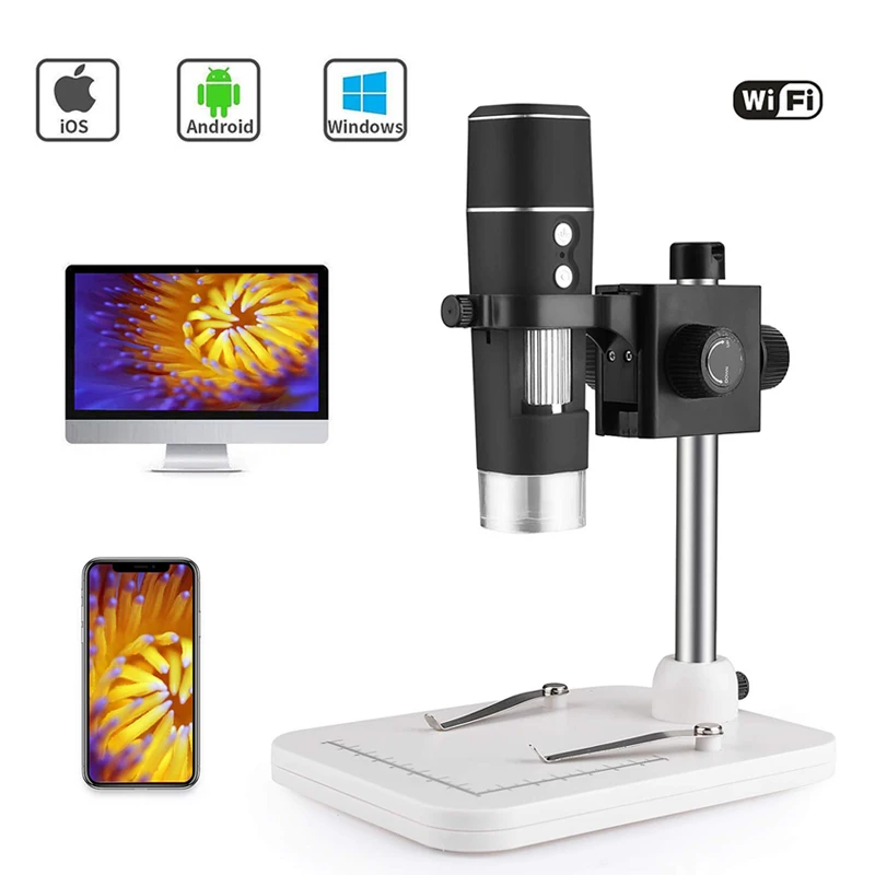 Windows& MAC PC DEPSTECH 50X to 1000X Portable 2 in1 function USB 2.0 Digital Magnification Endoscope with 8 Adjustable LED Lights,Wireless Inspection Camera Working for iOS WiFi Microscope Android 