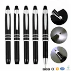 Metal Pen Ball Pen 3 In 1 Multifunctional Metal Led Light Ball Pen High-sensitive Stylus Pen-free Sample
