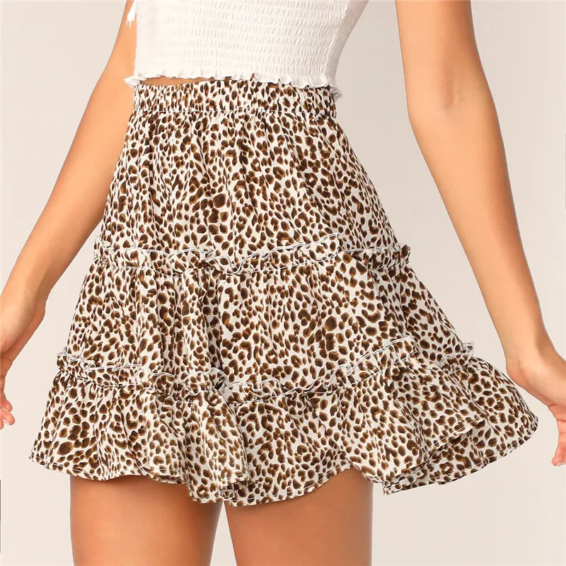cheetah layered skirt