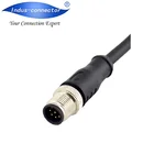 Ip67 Connector Male 8 Pin Shielded M12 Vibration Sensor Cable