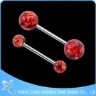 Acrylic Piercing Ear Piercing Amazon Hot Sale Surgical Steel Straight Barbell Acrylic Ball Magnetic Industrial Ear Piercing