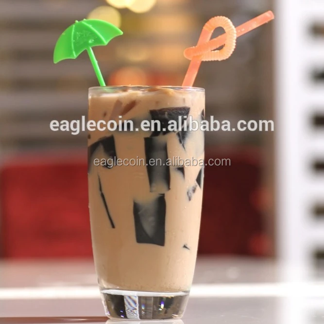 popular jelly drink easy to made green grass jelly drink