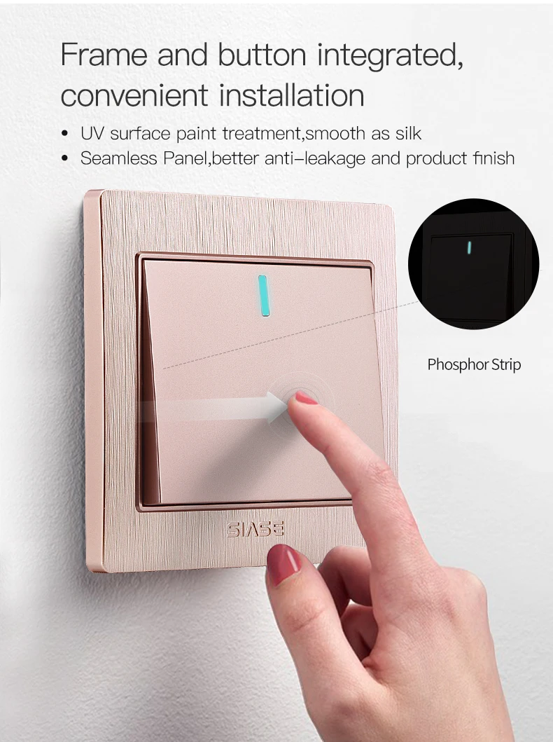 SIASE 86MM 1 GANG gold electrical single blank wall switch plate