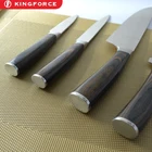 4 Set Stainless Stainless Knife Kingforce Wholesale 4 Pcs Stainless Steel Kitchen Cooking Knife Set With Wood Handle