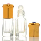 Attar Roll On 3ml 6ml 12ml Essential Oil Perfume Bottle Roll On With Metal Cap Octagon Attar Glass Bottle