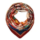 Square Scarf Scarves Scarf Custom 100%Satin Bandana Women Fashion Soft Silk Chiffon Square Scarf Wraps