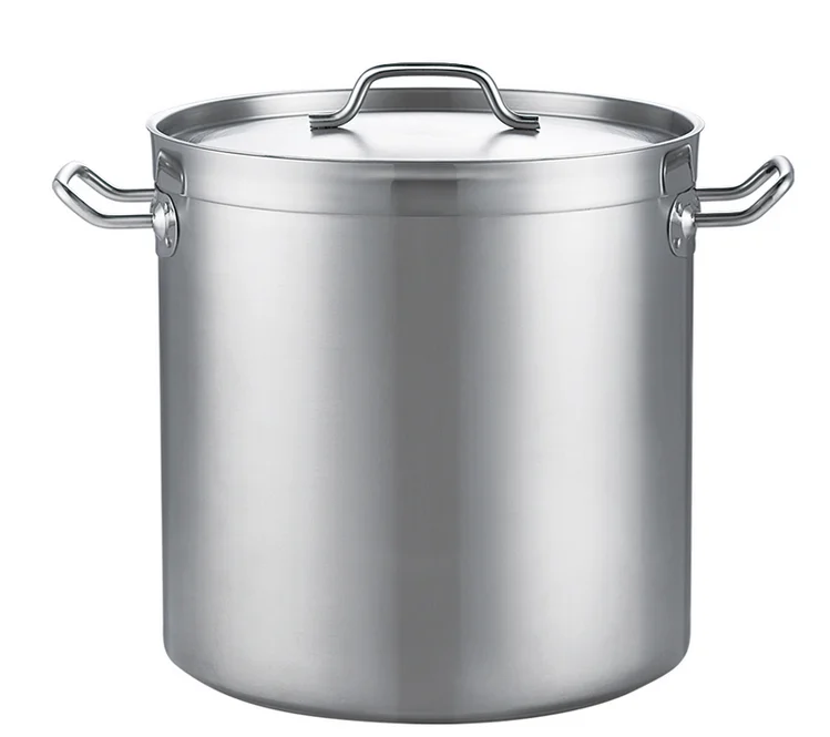 ZCME-power Olla de Acero Inoxidable de y Tapa,para Cocina Catering Restaurante,Olla Profunda de Gran Capacidad,Sopa Recipiente de Sopa para Restaurante,30X30cm