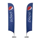 Outdoor Custom Printing Aluminum Fiberglass Pole Marketing Promotional Advertising Teardrop Feather Flying Beach Flags Banner
