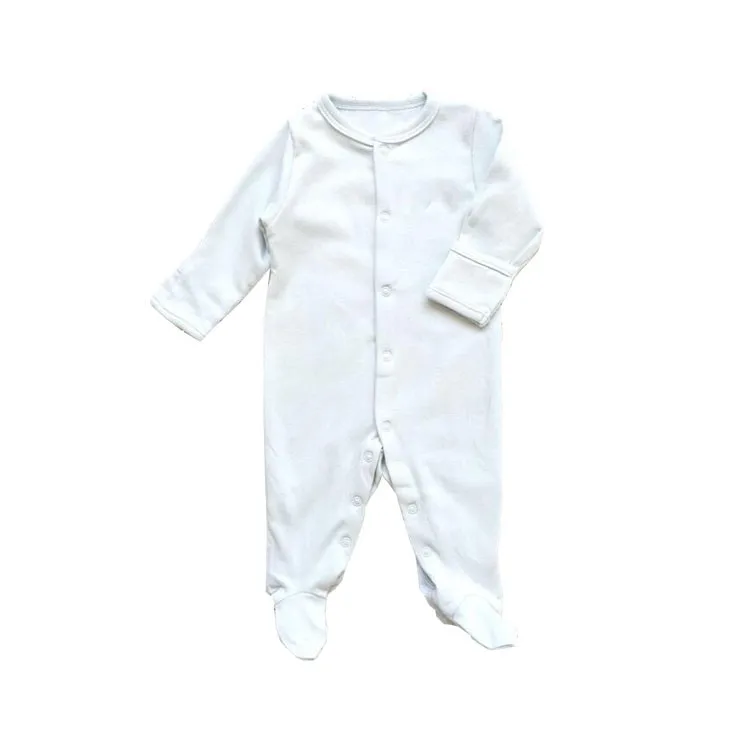 manufacturer Baby Bodysuit Pattern Baby Clothes Romper 100% Cotton White Baby Romper