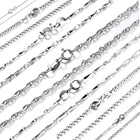 925 Silver Silver 925 Silver Chains RINNTIN 925 Sterling Silver Chains For Jewelry Making Figaro Neck Chain Twisted Snake Bar Singapore Box Chain Women