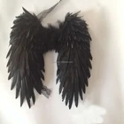 Adult Fashion Wings Black Open Costume Feather Angel Wings