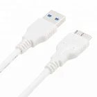 White White USB 3.0 A Male To Micro-B Male External Hard Drive Cable