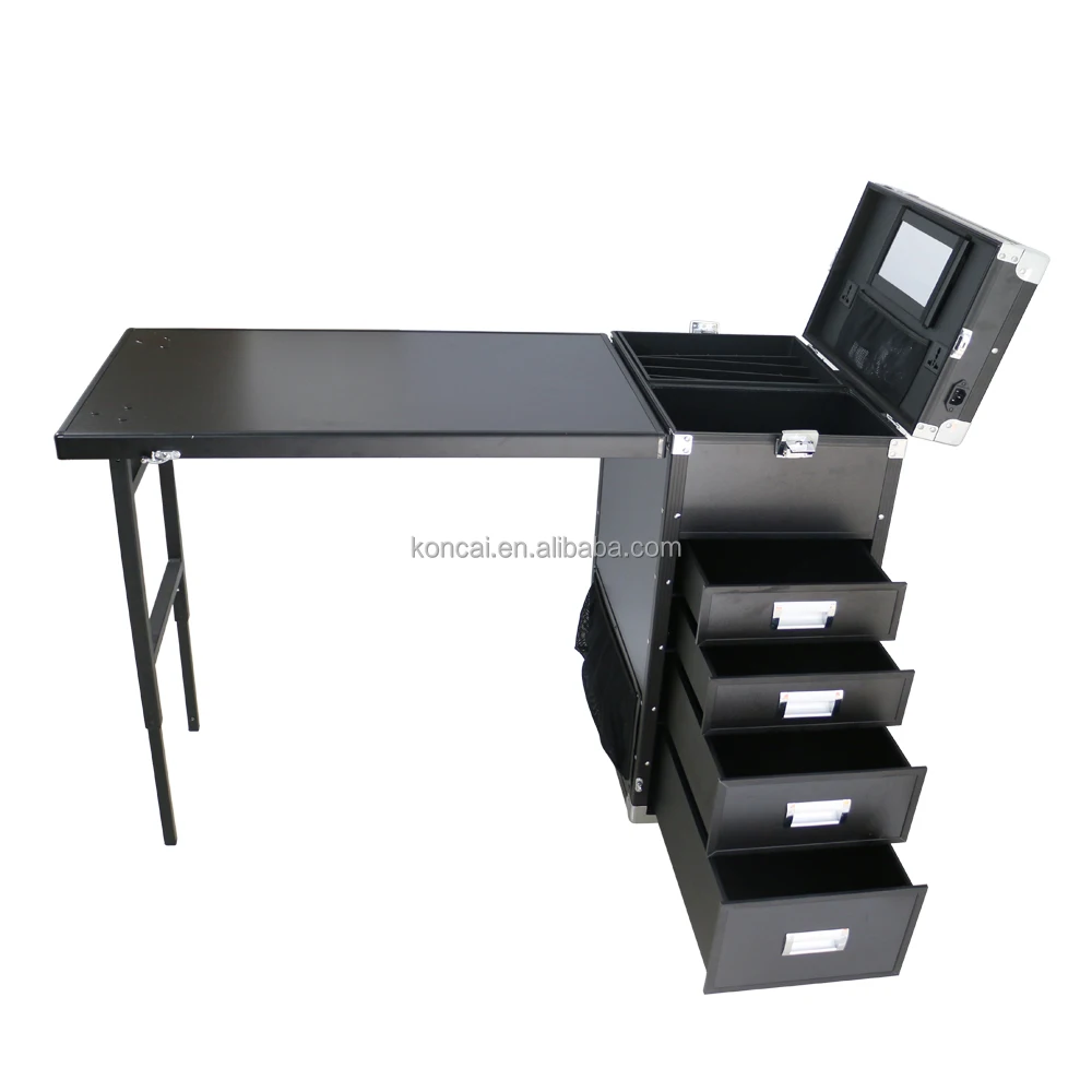 makeup case with table