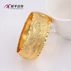 Jewelry Bangle Wonder Woman Bangle Wholesale Fine Jewelry Flowers Carved 24k Gold Plated Wedding Bracelet Bangle For Women