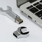 Hardware Memory Usb Drive Hardware Tool Promotion Gift Stainless Steel Custom Laser Engraving Logo 4GB Wrench Shape Usb Flash Drive Memory Stick