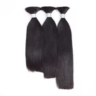 Hair Double Drawn Remy Fusion Extensions Human European Bulk Hair For Braiding