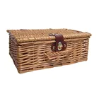 Hot Sales Rectangle Wicker Basket Use For Storage Toys/fruit/wine Bottles