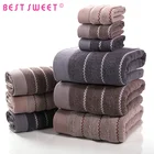 Cotton Bath Towel Jacquard Bath Towels 100 Cotton Wholesale Luxury 100% Cotton Deep Color Six-piece Set Hotel Bath Towel Set