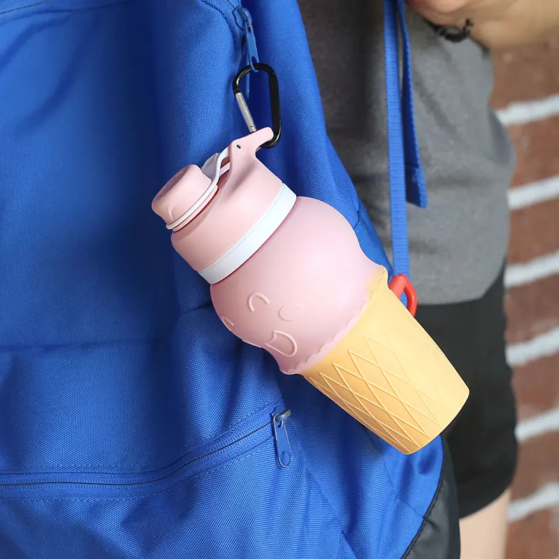 2019 Wholesale New Products Supply Kids Travel Sport Collapsible Water Bottle Bpa Free Leak Proof