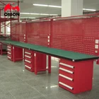 Red Iron Work Bench With 2 Drawers For Garage