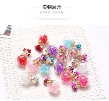 Christmas stud earrings for women lovely crystal with rose flower handmade Glass beads statement gift earrings