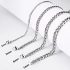 Silver Chain Silver Wholesale Stainless Steel Silver Cuban Link Wide Chain Necklace