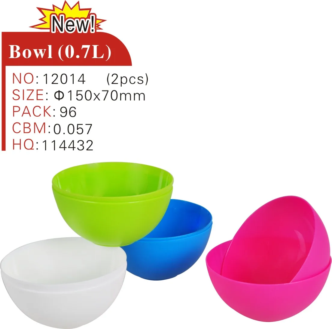 Promotional Food Grade Colorful Pp Customized Round Fruit Snack Plastic Salad Bowl