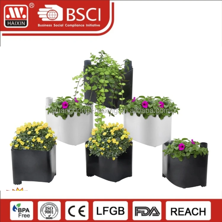 Wholesale small plastic decorative balcony and wall mounted flower stand pots