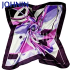Silk Satin Scarf Johnin Digital Printing Silk Satin Polyester Lady Summer Square Satin Scarf