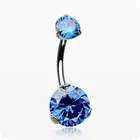 Cz Ring Titanium Titanium Piercing Ring Prong Set CZ Navel Ring Body Piercing G23 Titanium Piercing